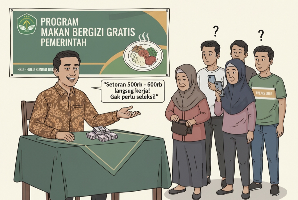 Oknum Diduga Lakukan Pungutan Liar Pada Penerimaan Relawan Dapur Program MBG di HSU.