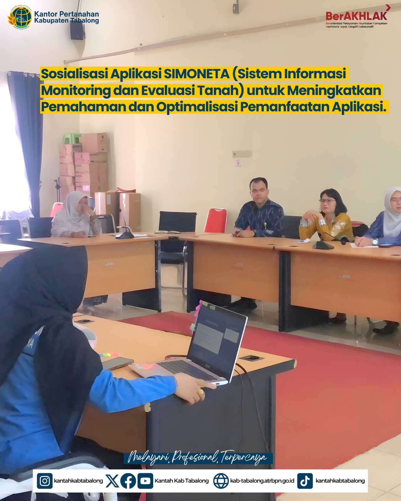 Tingkatkan Pemahaman Sistem Digital, Kantah Tabalong Sosialisasikan Aplikasi SIMONETA kepada Seluruh Pegawai