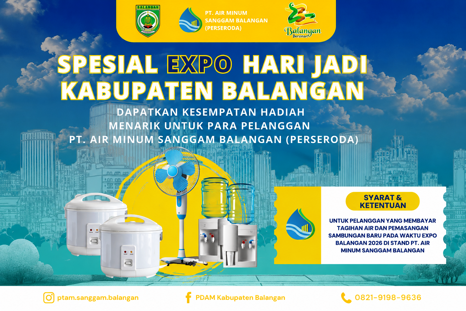 PT Air Minum Sanggam Balangan Siapkan Hadiah Menarik untuk Pelanggan di Expo Hari Jadi Balangan 2026