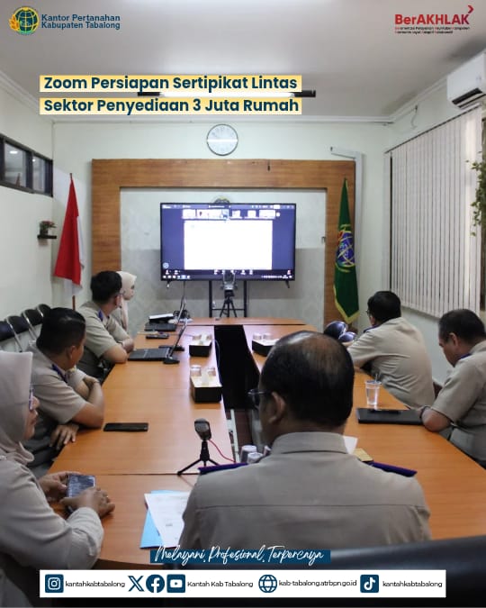 Kantah Tabalong Gelar Zoom Pembahasan Tindak Lanjut Sertipikasi dan Penataan Ruang Terintegrasi Kantah Tabalong Gelar Zoom Pembahasan Tindak Lanjut Sertipikasi dan Penataan Ruang Terintegrasi