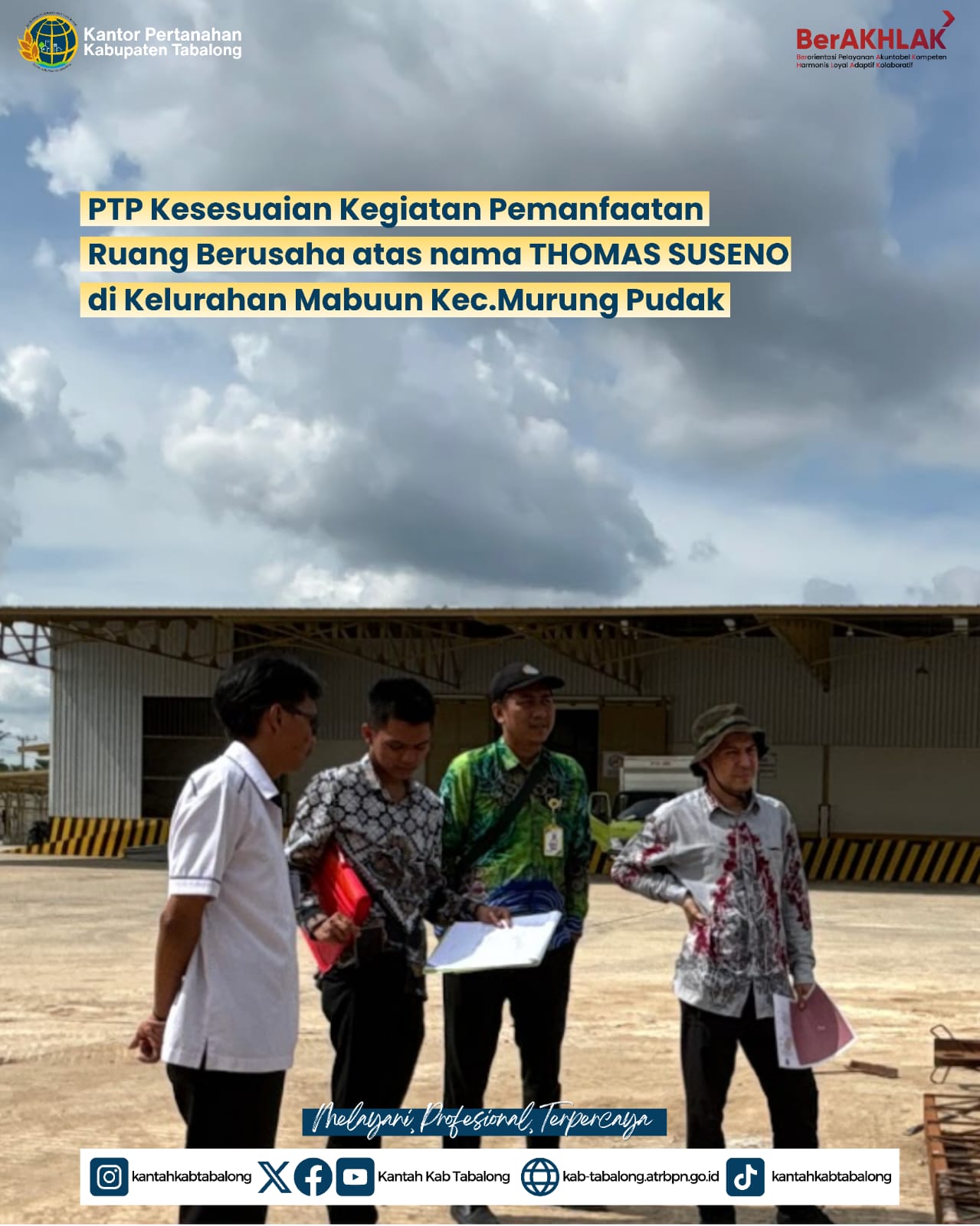 Pengecekan Lapangan PTP Usaha Thomas Suseno: Pastikan Kesesuaian dengan Tata Ruang Pengecekan Lapangan PTP Usaha Thomas Suseno: Pastikan Kesesuaian dengan Tata Ruang