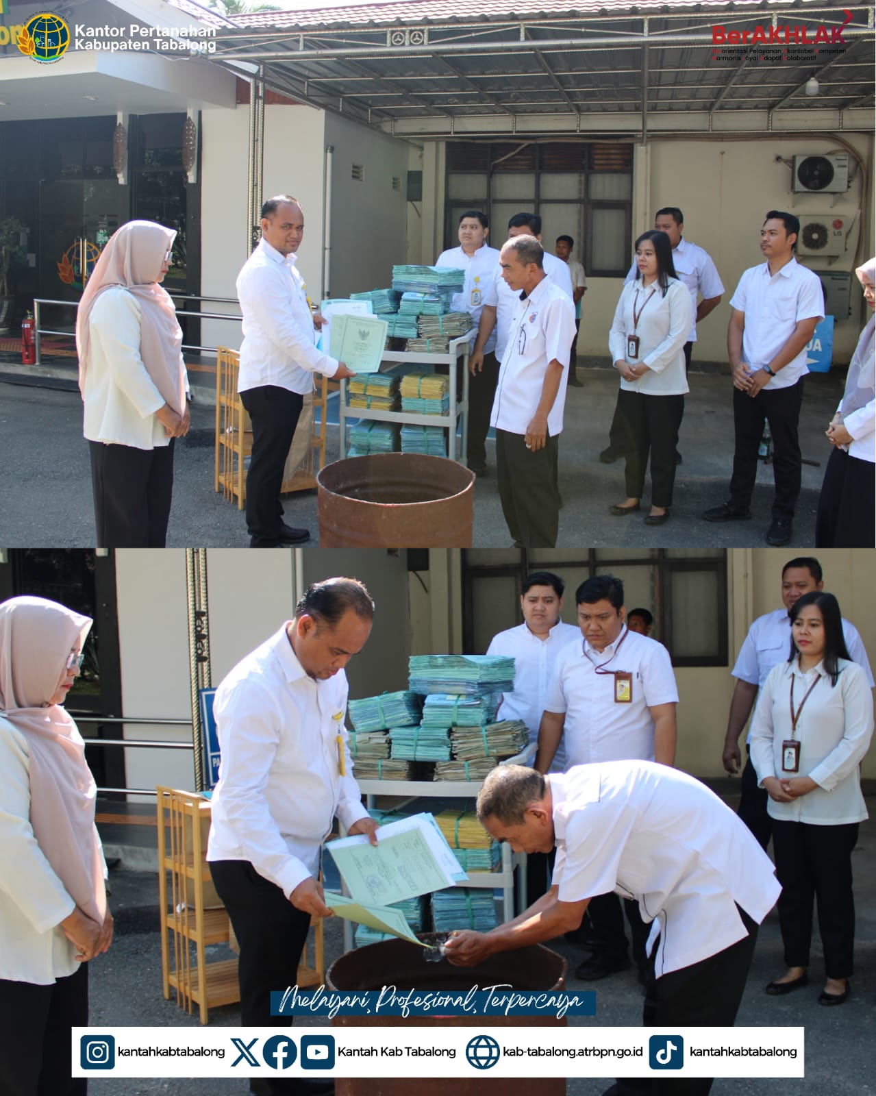 Kantor Pertanahan Tabalong Laksanakan Pemusnahan Arsip untuk Wujudkan Tata Kelola Kearsipan yang Tertib dan Akuntabel Kantor Pertanahan Tabalong Laksanakan Pemusnahan Arsip untuk Wujudkan Tata Kelola Kearsipan yang Tertib dan Akuntabel