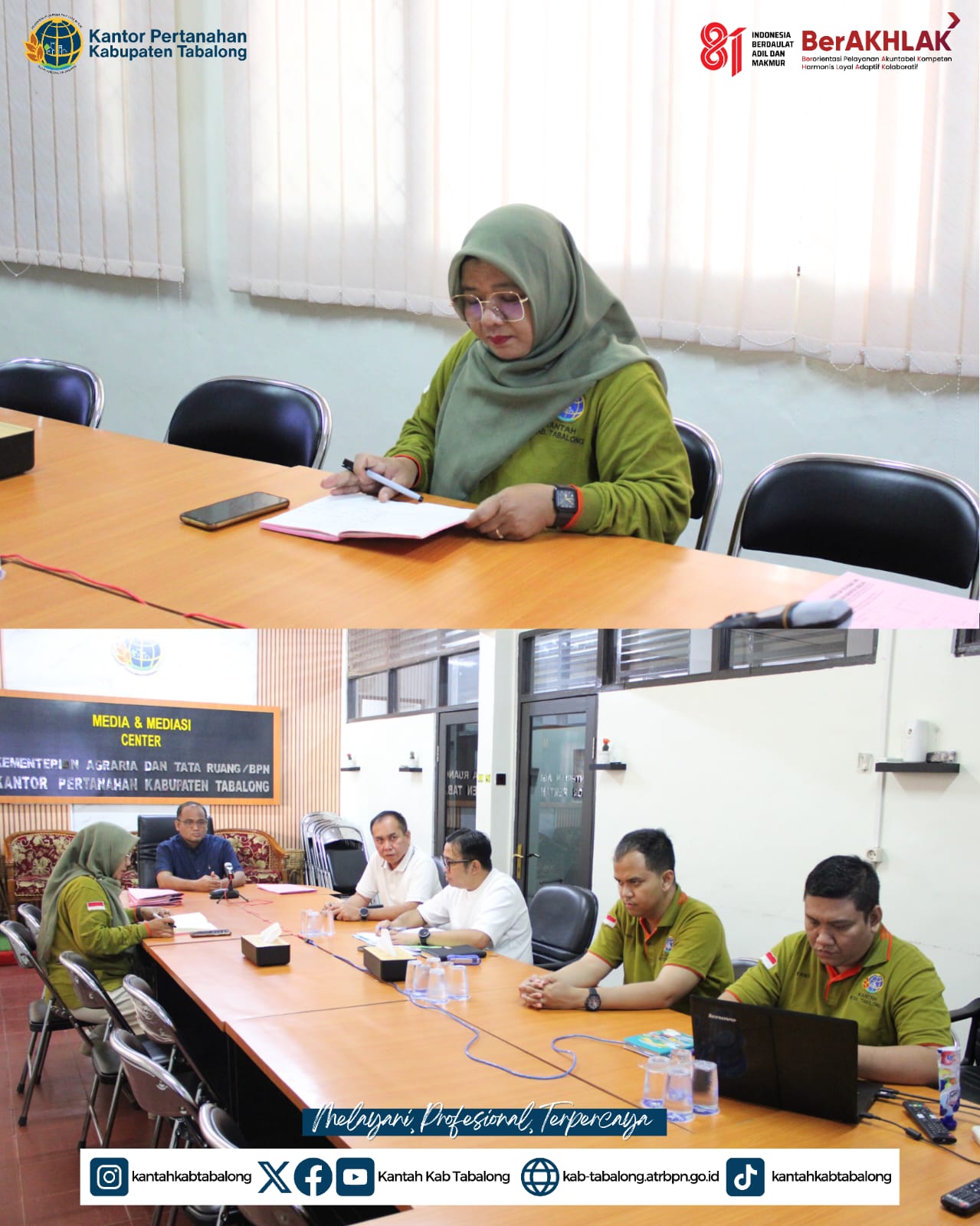Kantor Pertanahan Kabupaten Tabalong Ikuti Sosialisasi Opini Ombudsman RI Tahun 2026 Secara Daring
