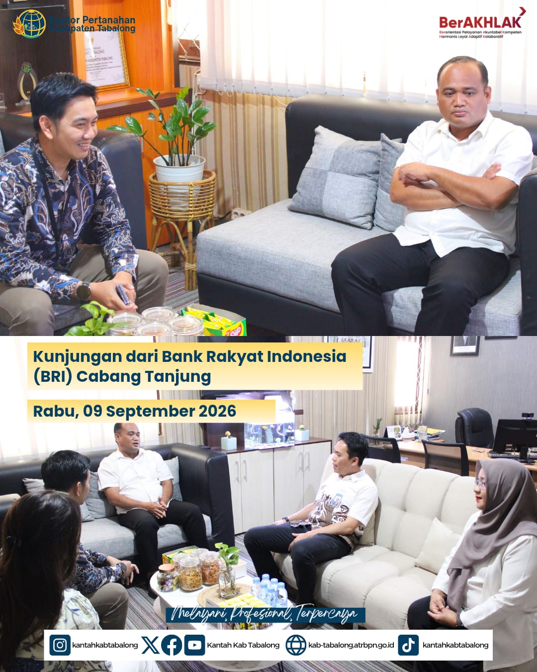 Perkuat Sinergi Perbankan, Kantah Tabalong Terima Kunjungan Pimpinan BRI Cabang Tanjung Perkuat Sinergi Perbankan, Kantah Tabalong Terima Kunjungan Pimpinan BRI Cabang Tanjung