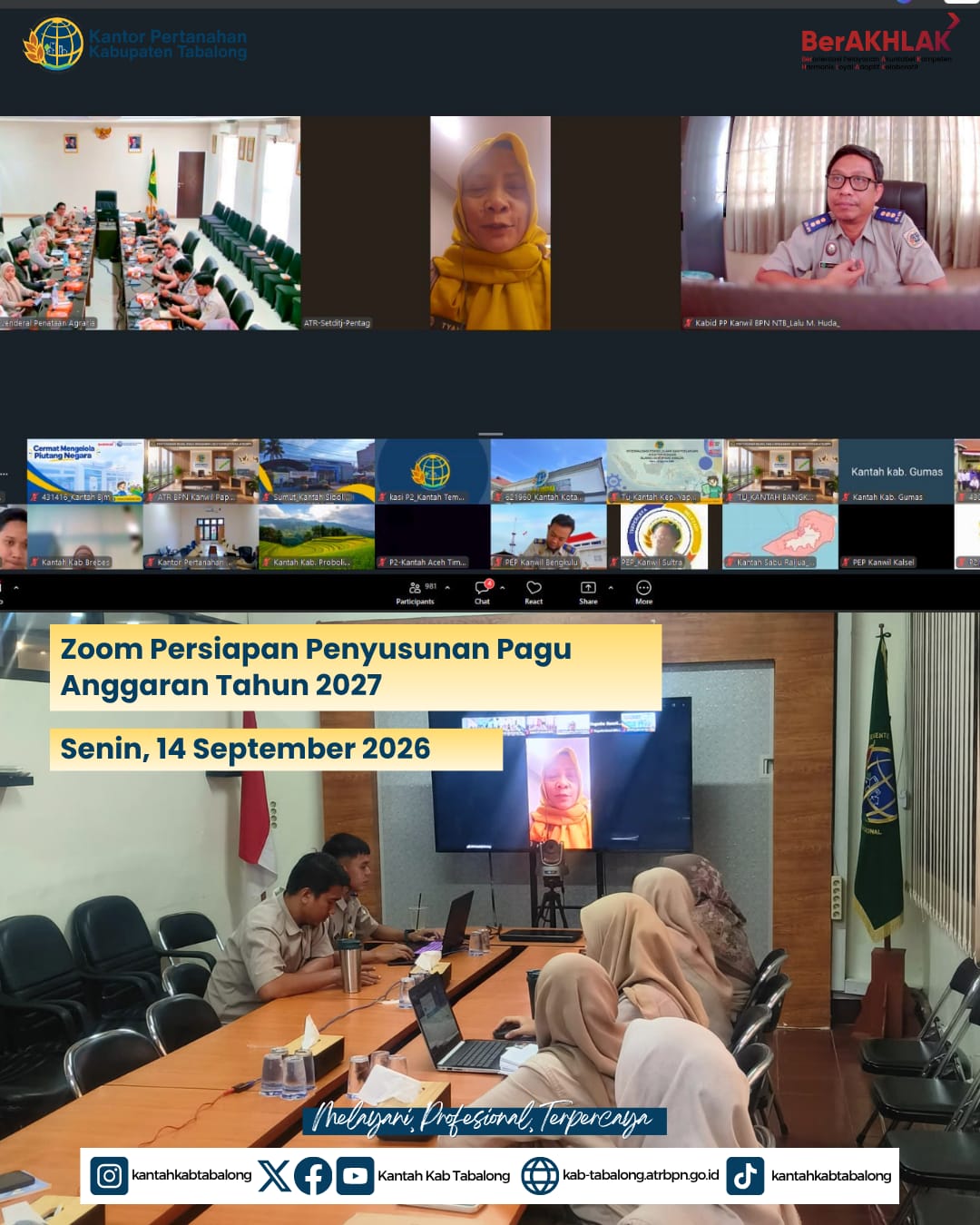 Persiapkan Program 2027, Kantah Tabalong Ikuti Zoom Meeting Penyusunan Pagu Anggaran Persiapkan Program 2027, Kantah Tabalong Ikuti Zoom Meeting Penyusunan Pagu Anggaran