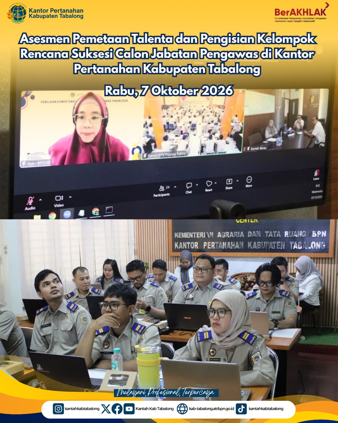 Dukung Manajemen Talenta ASN, Kantah Tabalong Jadi Lokasi Asesmen Pemetaan Talenta dan Rencana Suksesi Dukung Manajemen Talenta ASN, Kantah Tabalong Jadi Lokasi Asesmen Pemetaan Talenta dan Rencana Suksesi